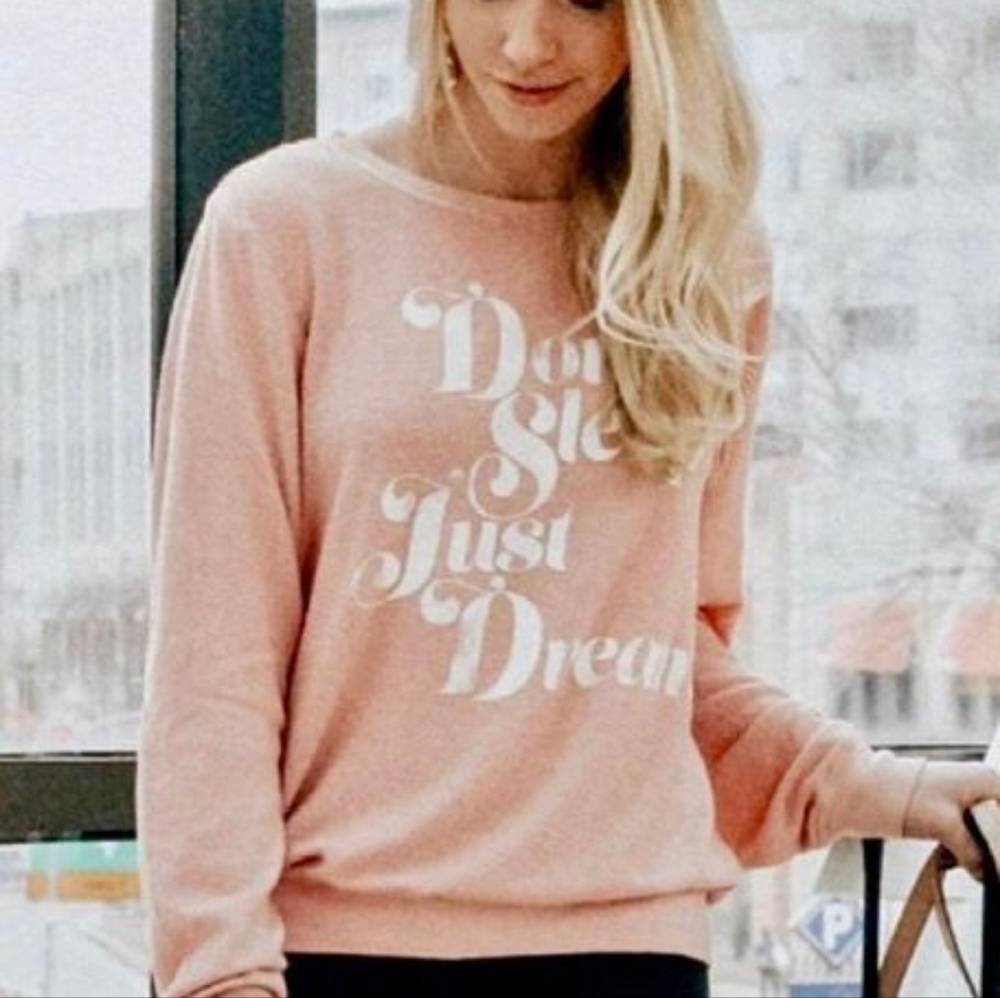 Wildfox Sweater Pink Don't Sleep Just Dream Made in USA